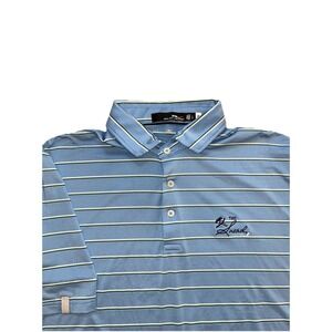 RLX Polo Ralph Lauren Golf Striped Short Sleeve‎ Wicking Polo Shirt Men's Large